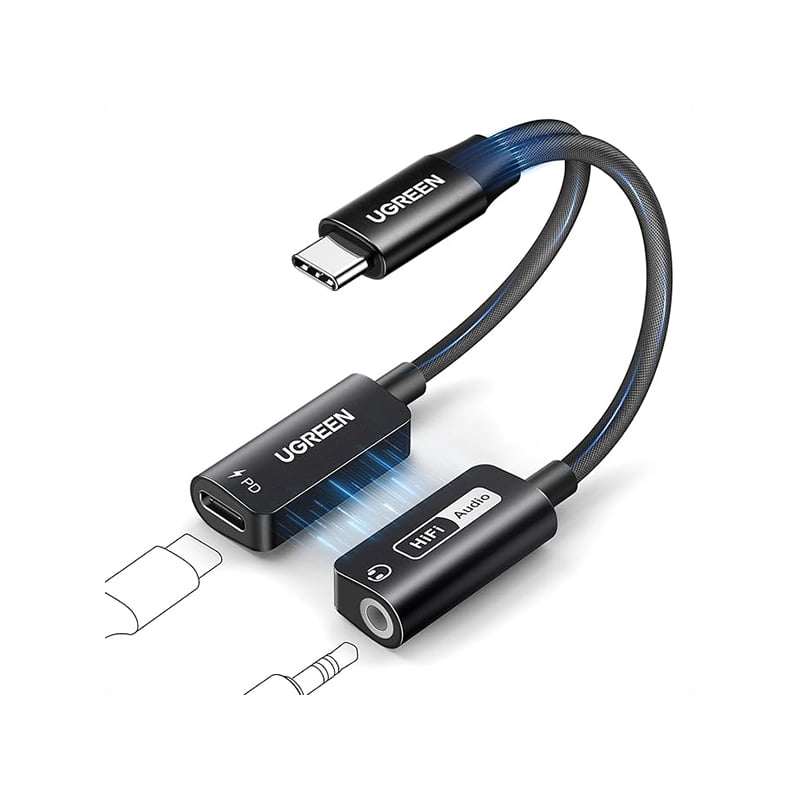 UGREEN 25837 USB-C to 3.5mm Audio Adapter with Power Delivery