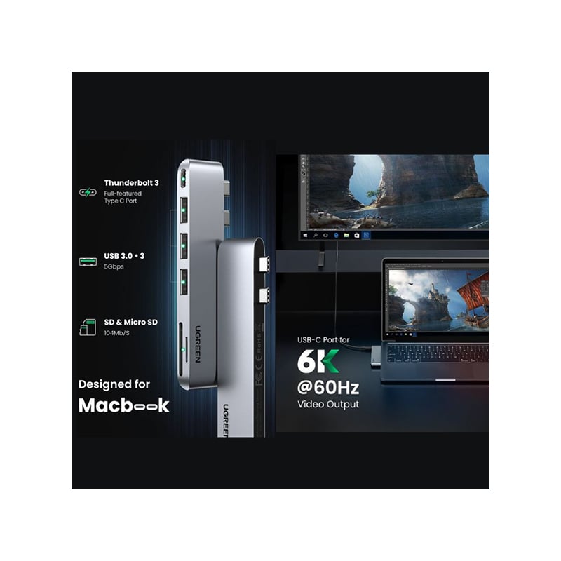 UGREEN  80856 6-in-1 USB-C Multifunction Adapter