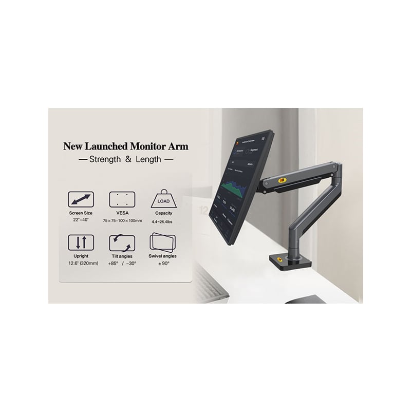 NB North Bayou G45 Full Motion Swivel Gaming Monitor Arm