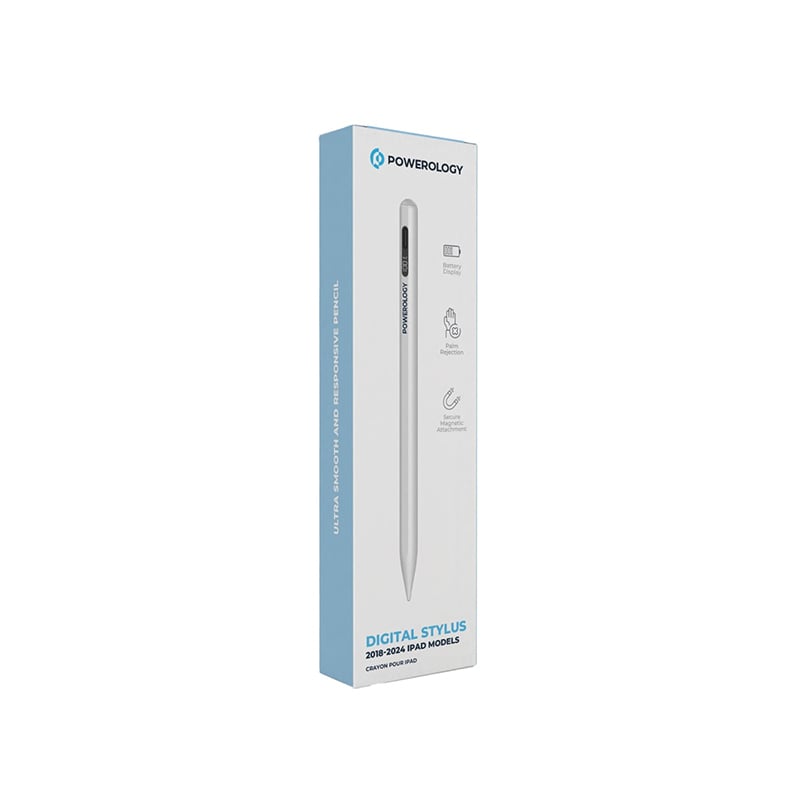 Powerology Real-time Digital Display Stylus Pen for 2018-2025 iPad Models