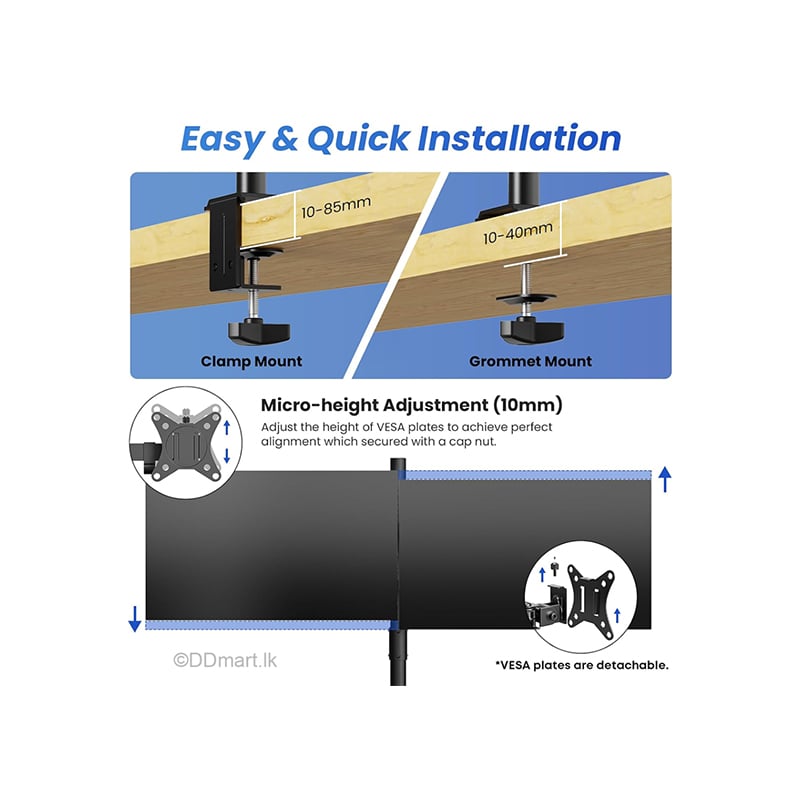 Zeno M624 Quad Monitor Stand 4 Monitor Desk Mount for 13-27 inch