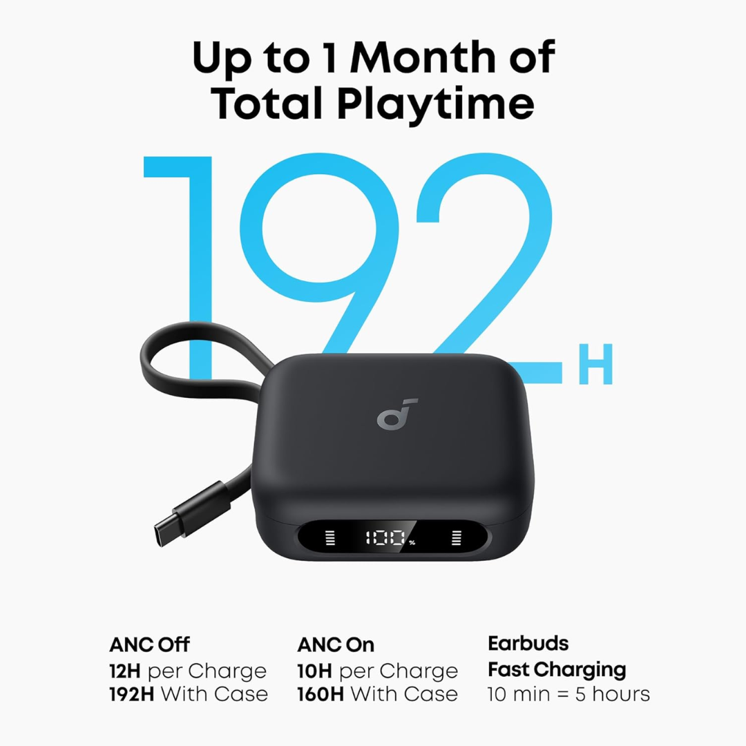 Anker Soundcore P41i True-Wireless Noise Cancelling Earbuds with Built-in USB-C Cable and Portable Phone Charger