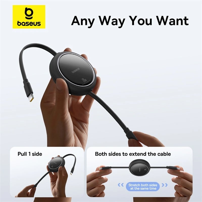Baseus Free2Pull Retractable 1M 20W Type-C to Lightning Charging Cable
