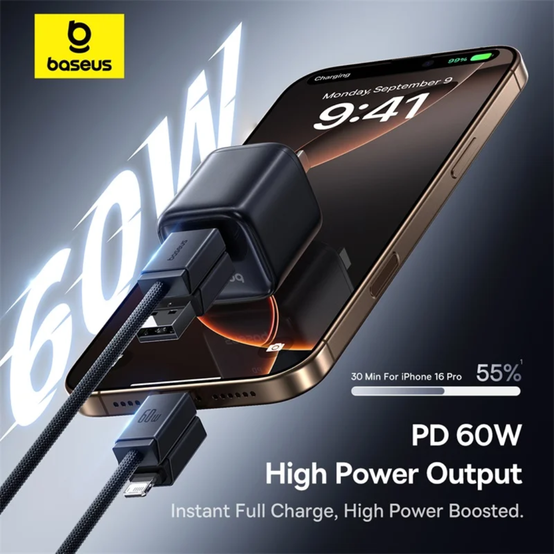 Baseus Versatile 60W USB-C + USB-A to USB-C + Lightning Fast Charging Cable