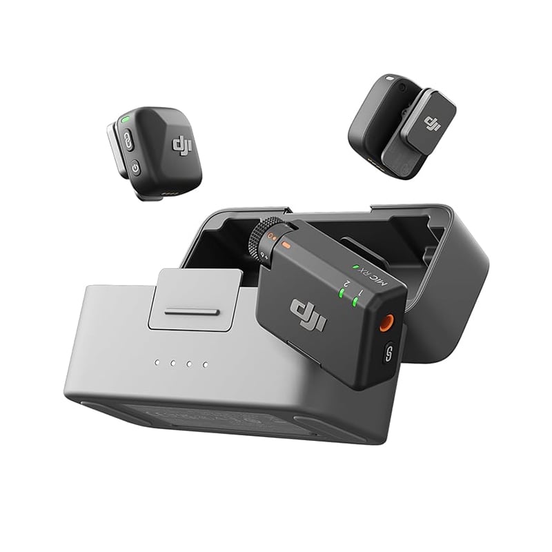 DJI Mic Mini, 2-Person Wireless Microphone for Camera &amp; Smartphone (2 TX + 1 RX + Charging Case)