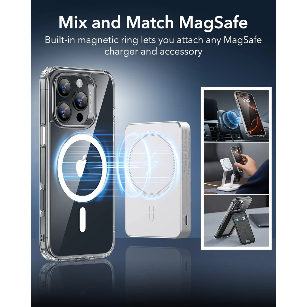 ESR HaloLock Classic Hybrid Clear Case (Camera Control) for iPhone 16