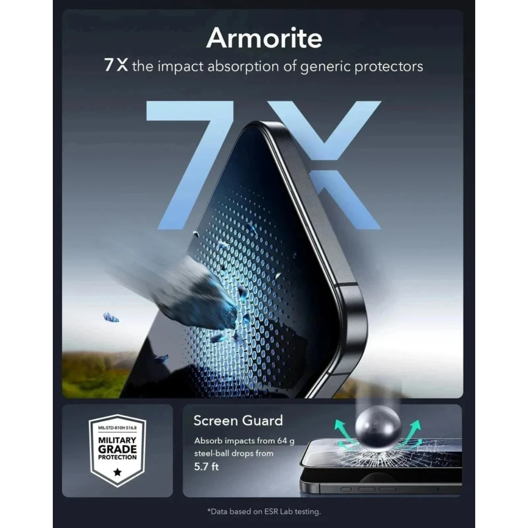 ESR UltraFit Armorite Tempered Glass for iPhone 16 Pro Max - 2 Pack