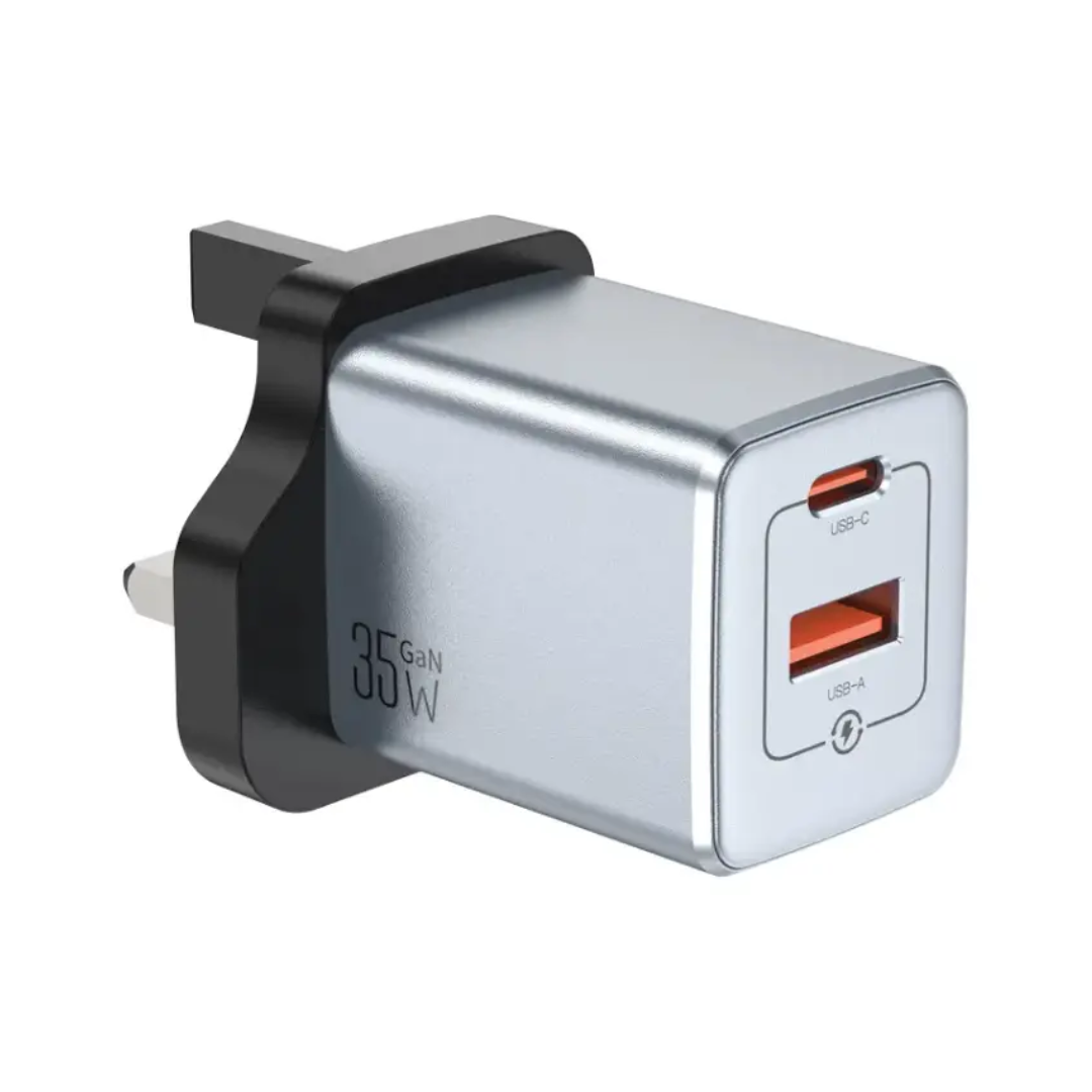Green Lion 35W GaN Premium Dual Port UK Wall Charger