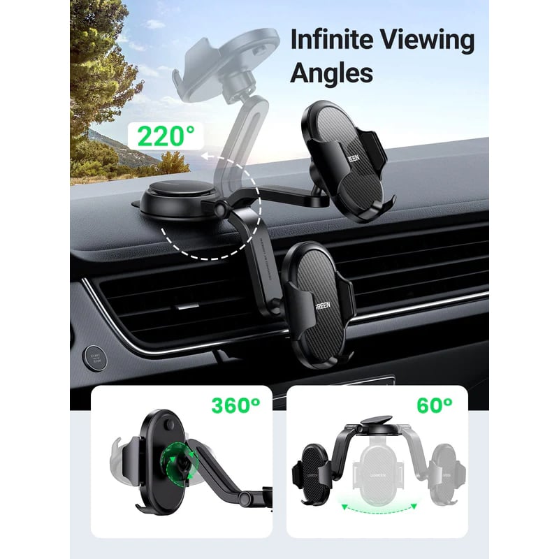 UGREEN 20473 Water-Fall Shaped Suction Cup Car Phone Holder