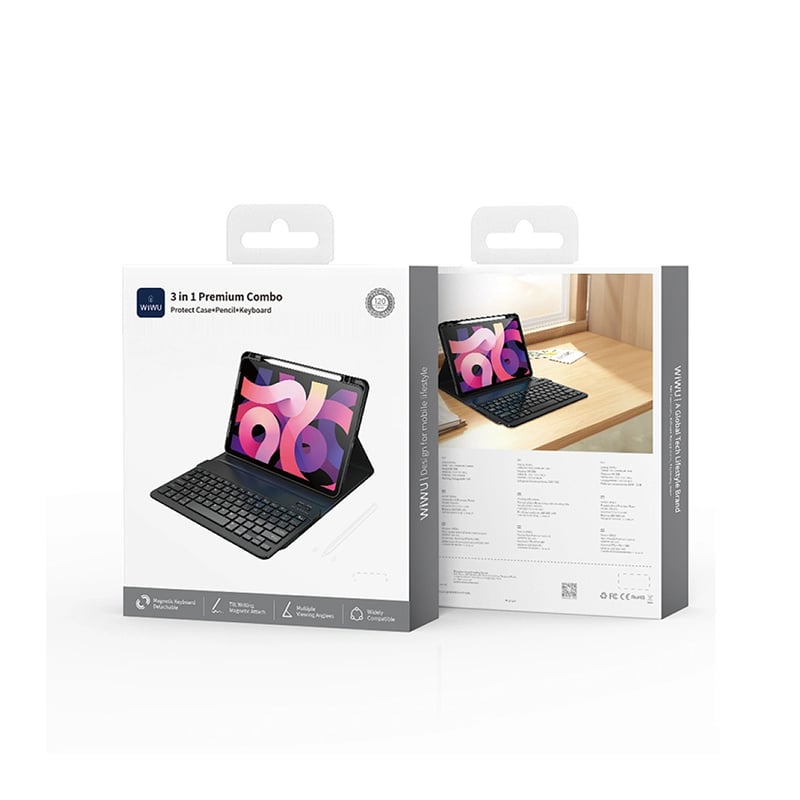 WiWU MK-006 3 in 1 Premium Combo Protect Case with Pencil and Keyboard for iPad Air 13 inch 2025