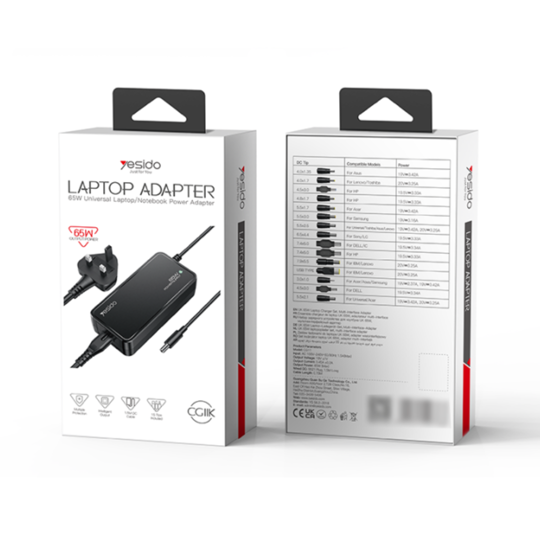 Yesido CG11K 65W Universal Laptop &amp; Notebook Power Adapter