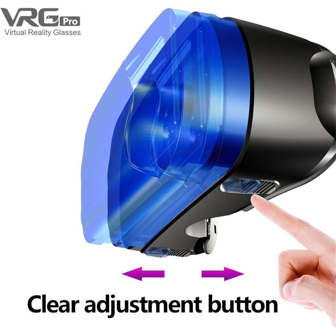 VRG VR Virtual Reality Box for Smartphones with Built-in Headphones