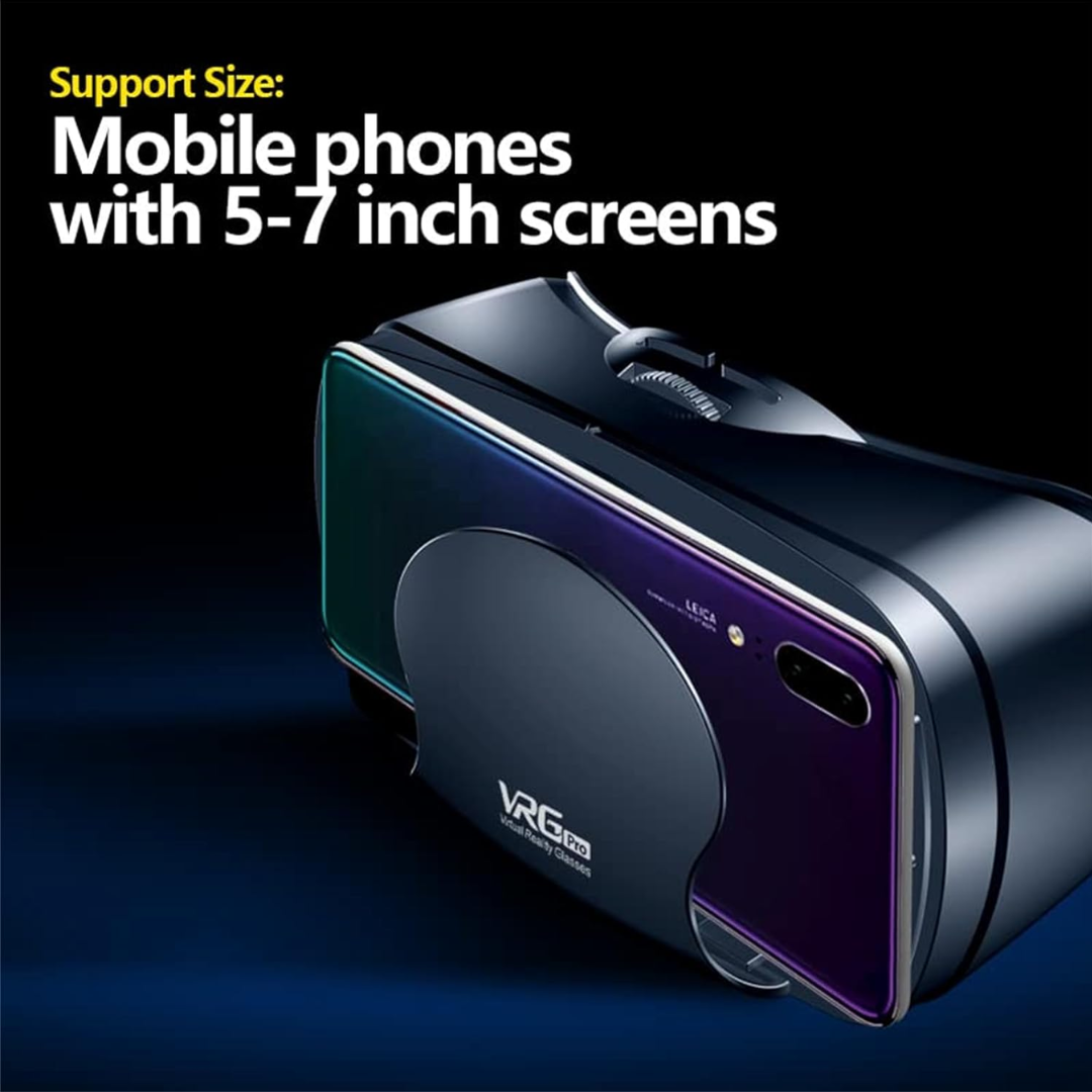 VRG VR Virtual Reality Box for Smartphones with Built-in Headphones