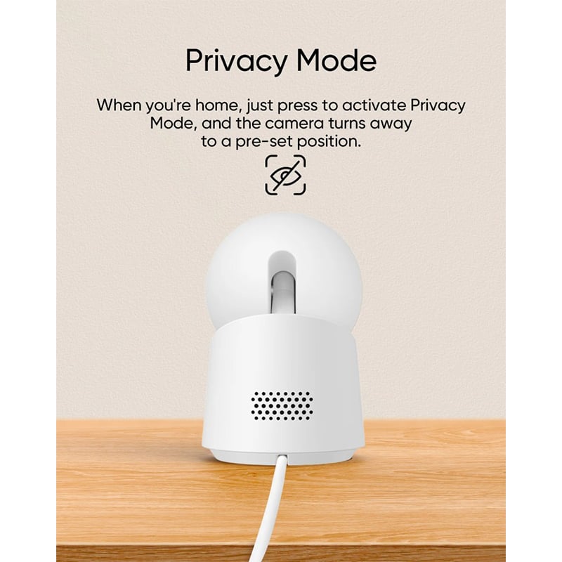Eufy C220 T8W11 2K Wired Indoor Camera with 360 Pan and Tilt