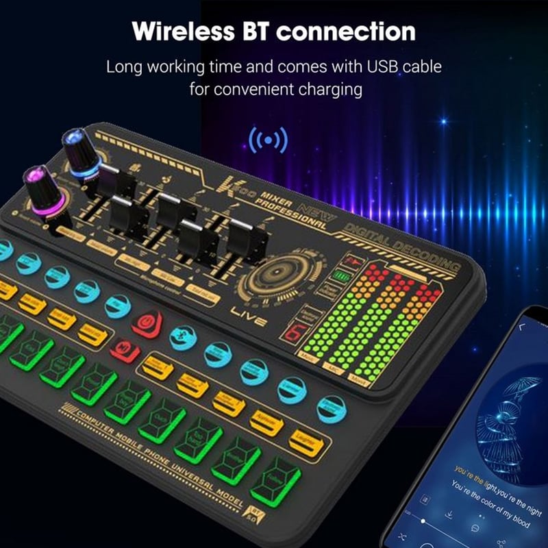 Multifunctional Live SK500 Sound Card and BM800 Suspension Microphone Set for Broadcasting and Recording Podcasts