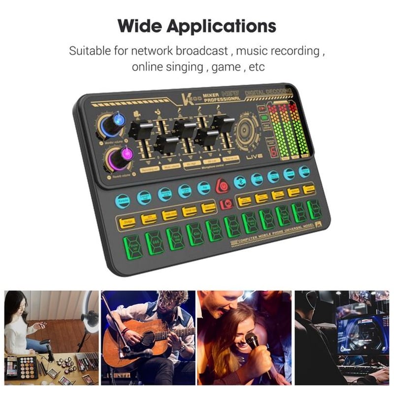 Multifunctional Live SK500 Sound Card and BM800 Suspension Microphone Set for Broadcasting and Recording Podcasts