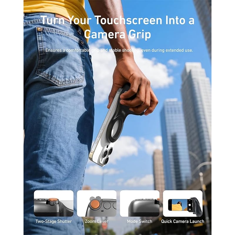 TELESIN Fun Shot Magnetic Grip2 DSLR Camera Style Shutter Grip for Phones
