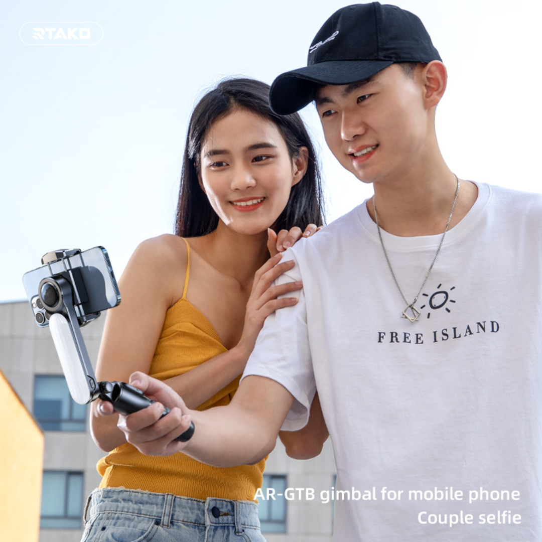 Rtako Q09 Mini Electric Gimbal Stabilizer with Extendable Selfie Stick Tripod