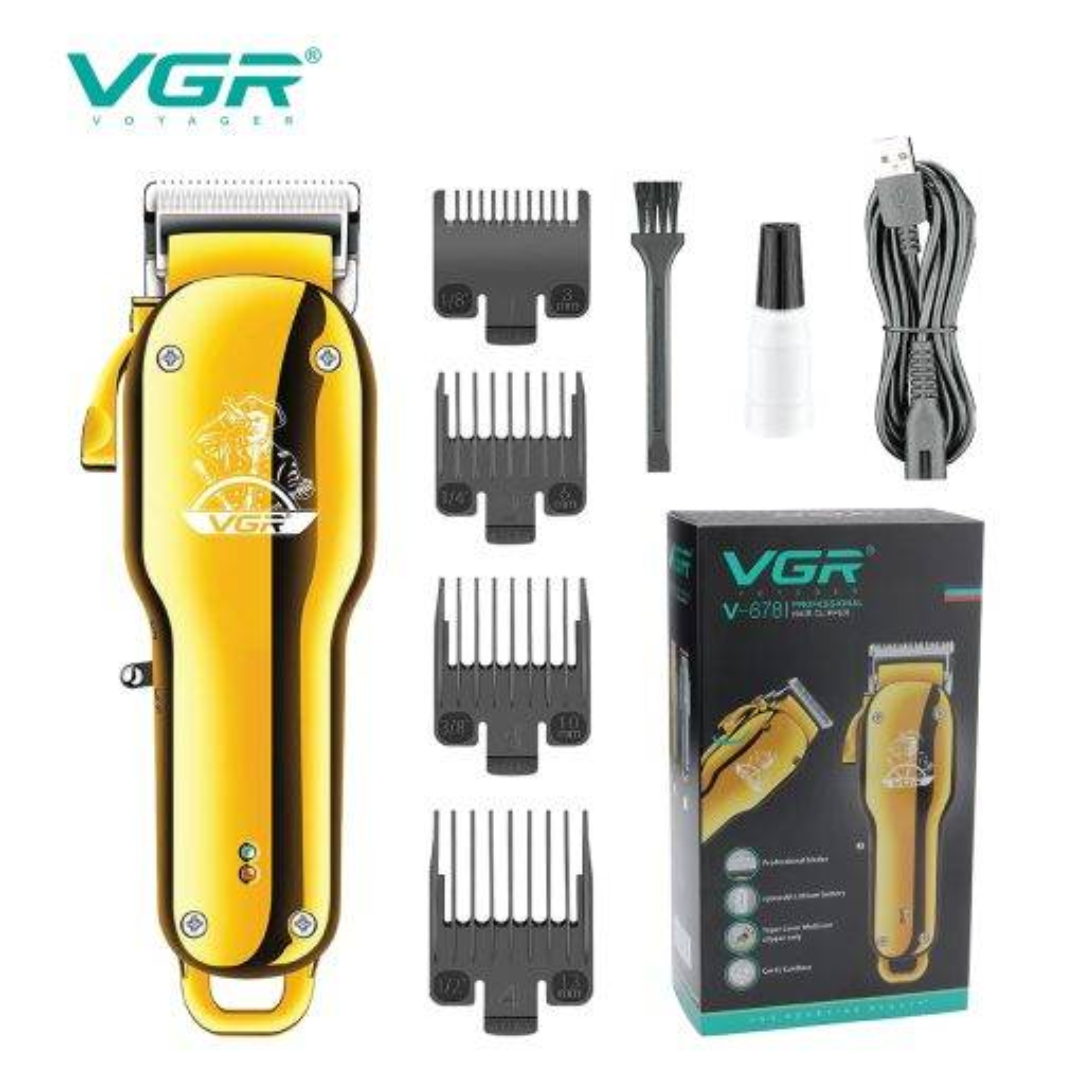 VGR V-678 Professional Hair Clipper Cordless &amp; USB Rechargeable Precision Blades with Taper Lever Multi Cut System Ideal for Haircuts Beard Grooming and Styling