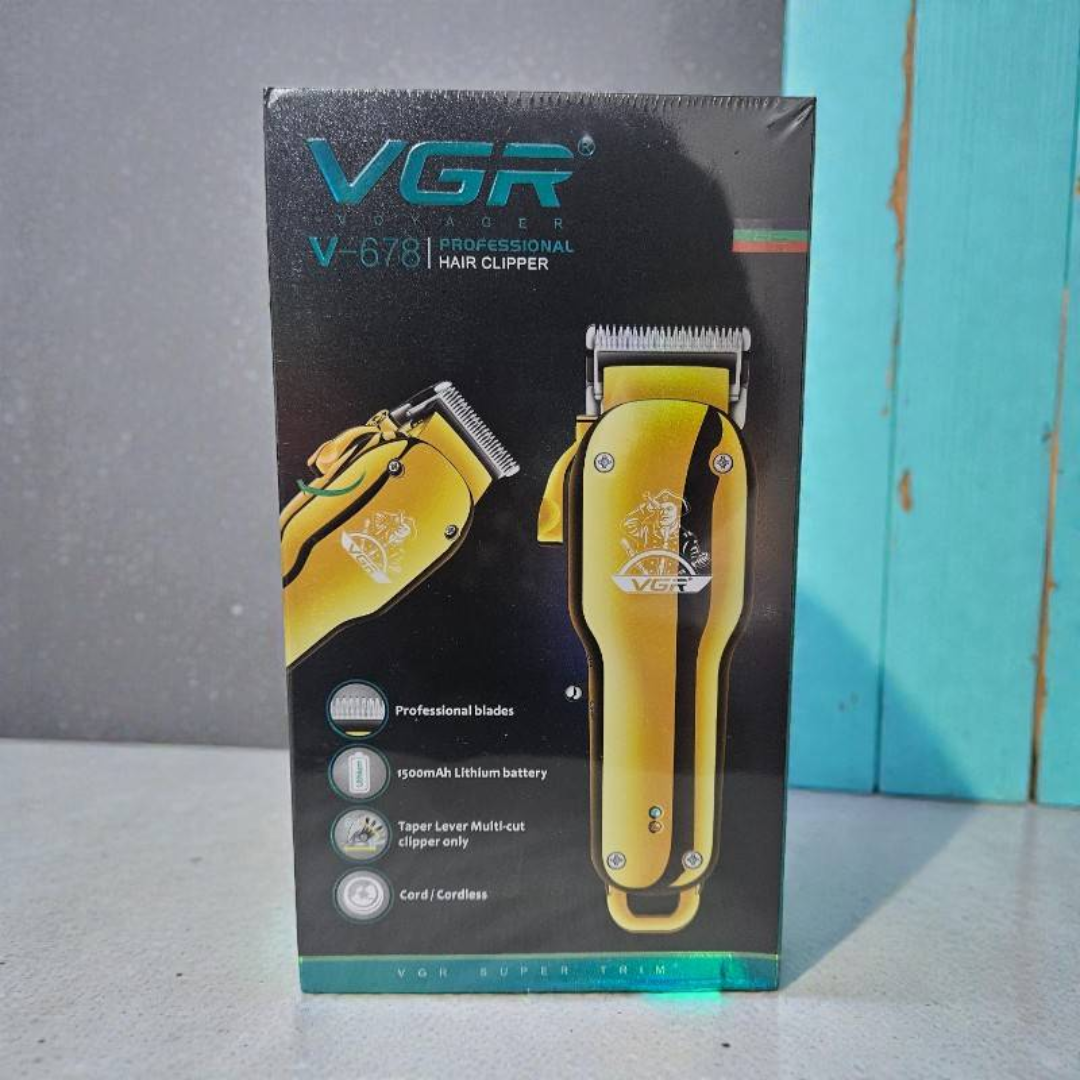 VGR V-678 Professional Hair Clipper Cordless &amp; USB Rechargeable Precision Blades with Taper Lever Multi Cut System Ideal for Haircuts Beard Grooming and Styling