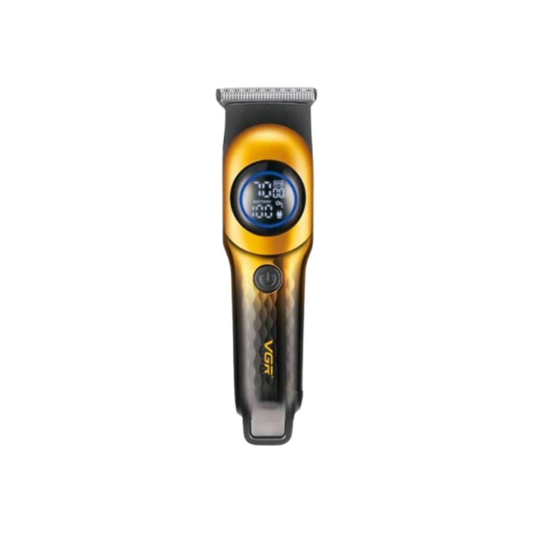 VGR V-966 Professional Hair Trimmer with LED Display and Precision T Blade Rechargeable Cordless with 4 Guide Combs for Superior Grooming