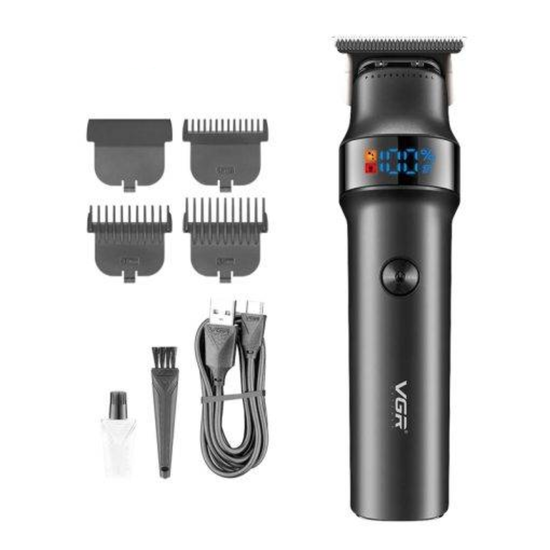 VGR V-987 Professional Hair Trimmer for Men Precision Ceramic Blade Turbo Function Rechargeable Cordless Beard &amp; Hair Clipper with LED Display