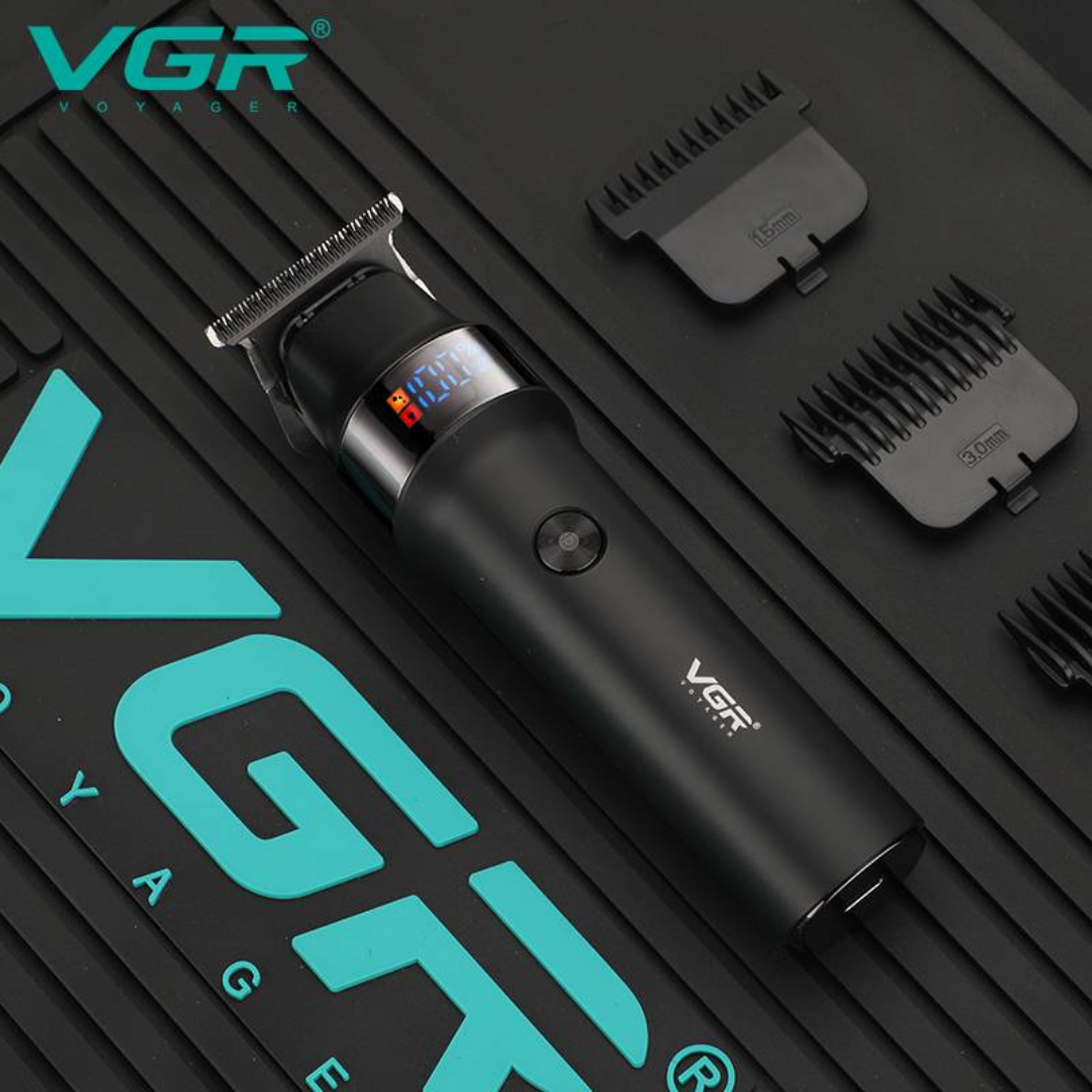 VGR V-987 Professional Hair Trimmer for Men Precision Ceramic Blade Turbo Function Rechargeable Cordless Beard &amp; Hair Clipper with LED Display