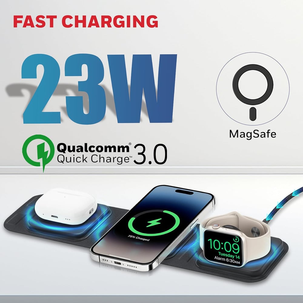 Honeywell Zest Wireless 3-in-1 Magnetic Foldable Charger