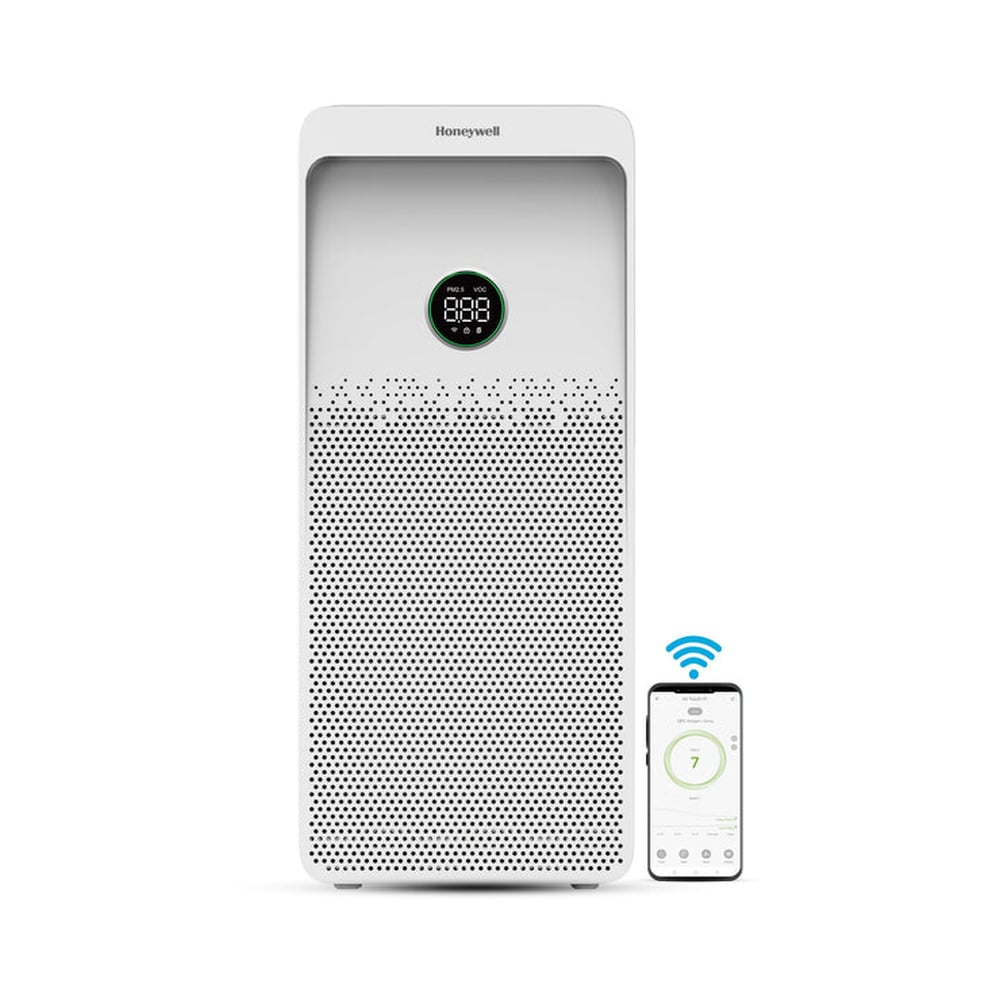 Honeywell Air Touch U1 Air Purifier For Home 4 Stage Filtration Covers 1085sq.ft PM 2.5 Level Display with WIFI &amp; ALEXA H13 HEPA &amp; Activated Carbon Filter Removes 99.99% Pollutants Micro Allergens