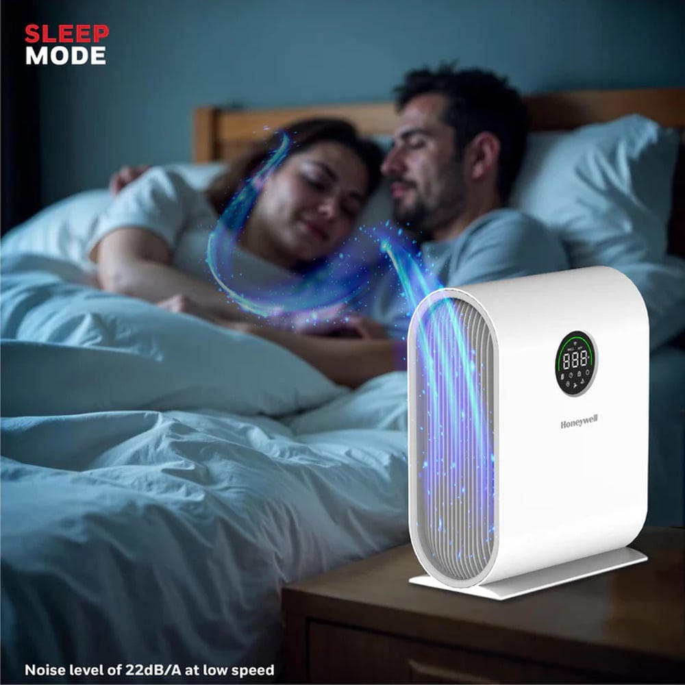 Honeywell Air Touch V5 New Launch Air Purifier for Home 4-stage filtration Covers 589 sq.ft H13 HEPA Filter WiFi App &amp; Voice Control Filter Life Upto 9000 Hrs Removes 99.99%PM2.5 AQI LED Display