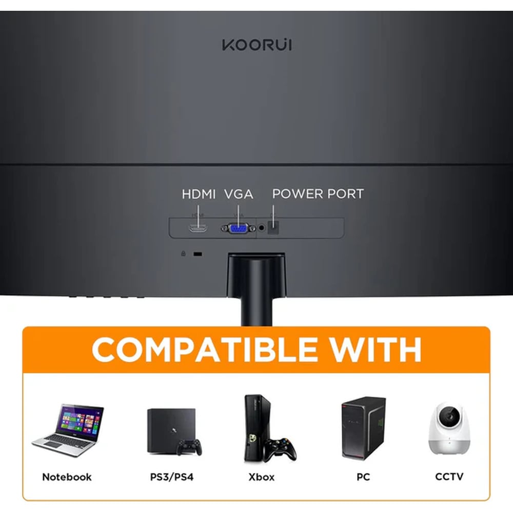 KOORUI 24N5CA 24-inch VA FHD 75Hz 1500R Curved Gaming Monitor