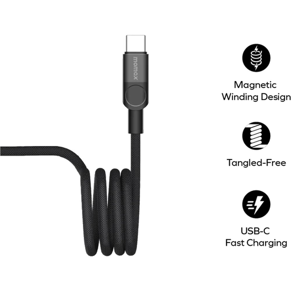 Momax DC60 Mag.Link USB-C to USB-C 60W Tangled-Free 1M Magnetic Cable