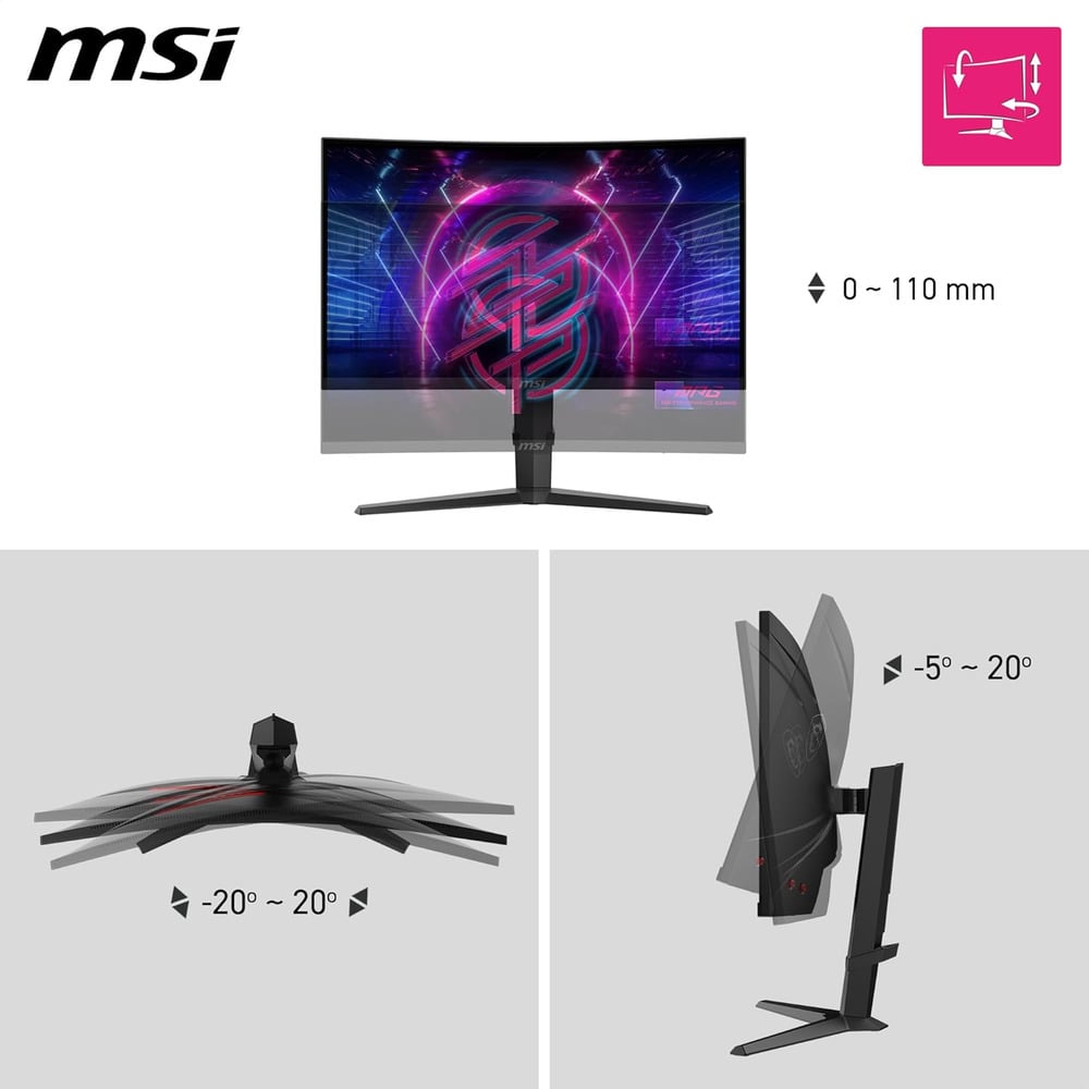 MSI MPG 275CQRXF 27" Inch Rapid VA WQHD 240Hz Curved Gaming Monitor