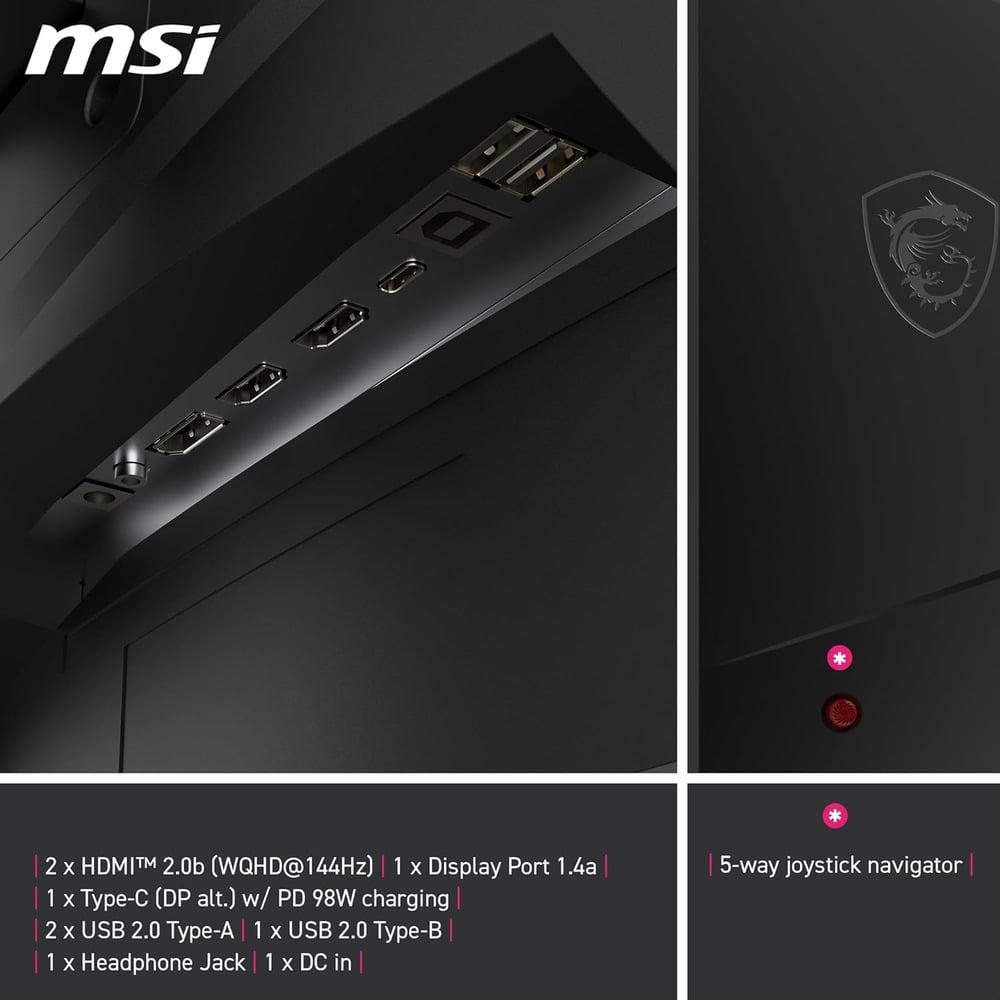 MSI MPG 275CQRXF 27" Inch Rapid VA WQHD 240Hz Curved Gaming Monitor