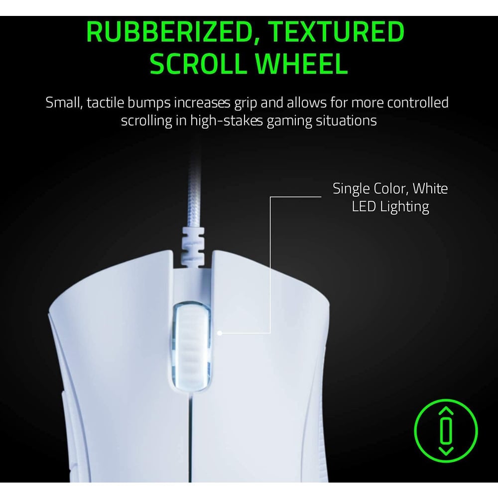 Razer DeathAdder Essential - Ergonomic Wired White Gaming Mouse