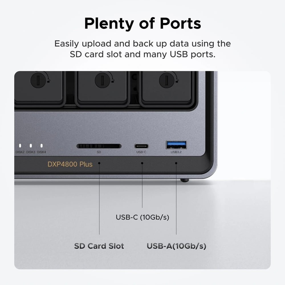 UGREEN 35602 NASync DXP4800 Plus 4 Bay NAS with 136TB Max Storage Support