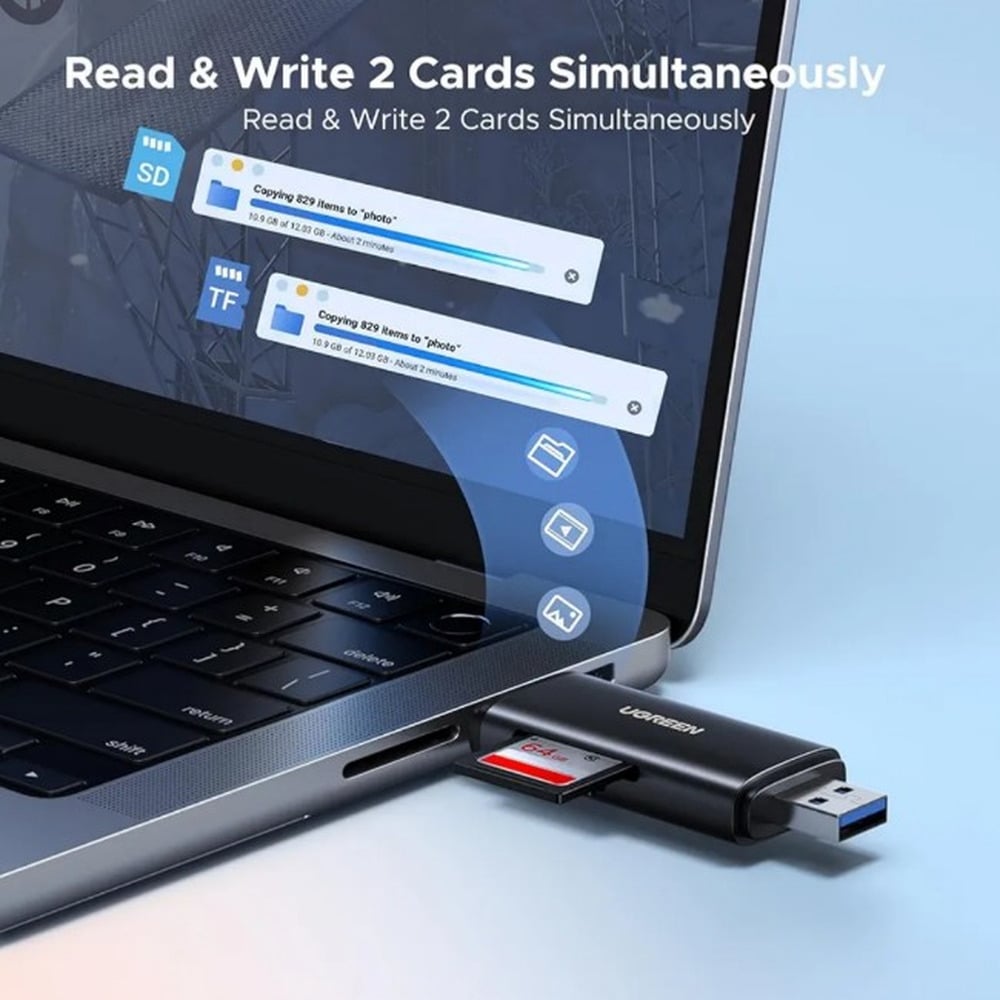 UGREEN 65024 2-in-1 USB-C/USB-A Card Reader