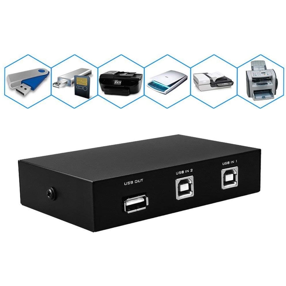 2 Port USB 2.0 Printer Sharing USB Switch
