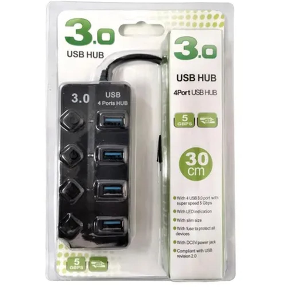 4 Port USB 3.0 Hub with 30cm Type-C Cable