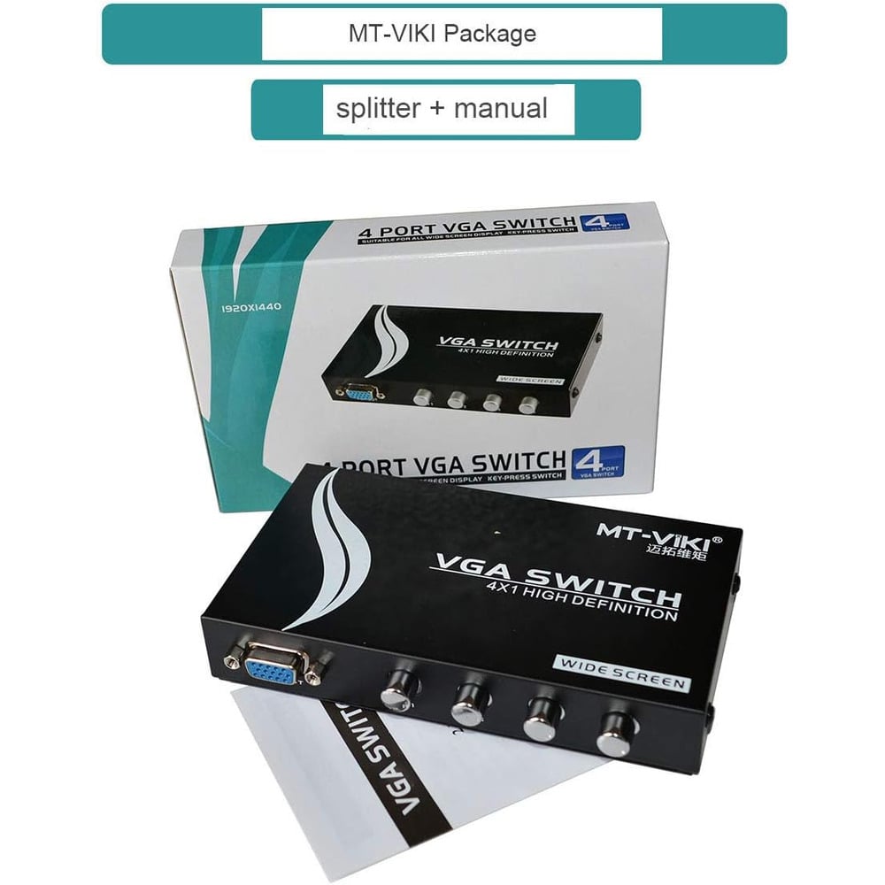 4 Port VGA Switch Video Selector Switcher Box (4 Input 1 Output)