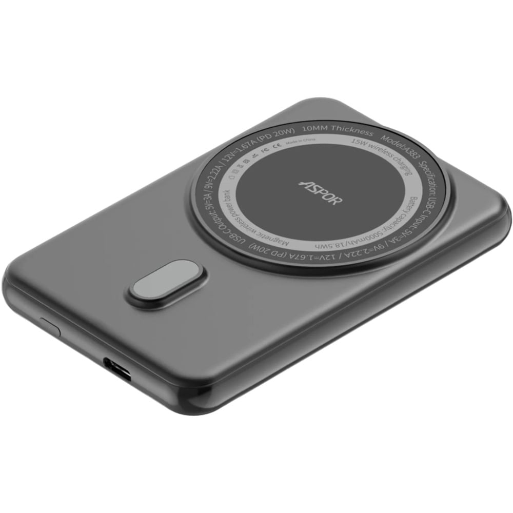 Aspor A385 10000mAh Magnetic Wireless Power Bank