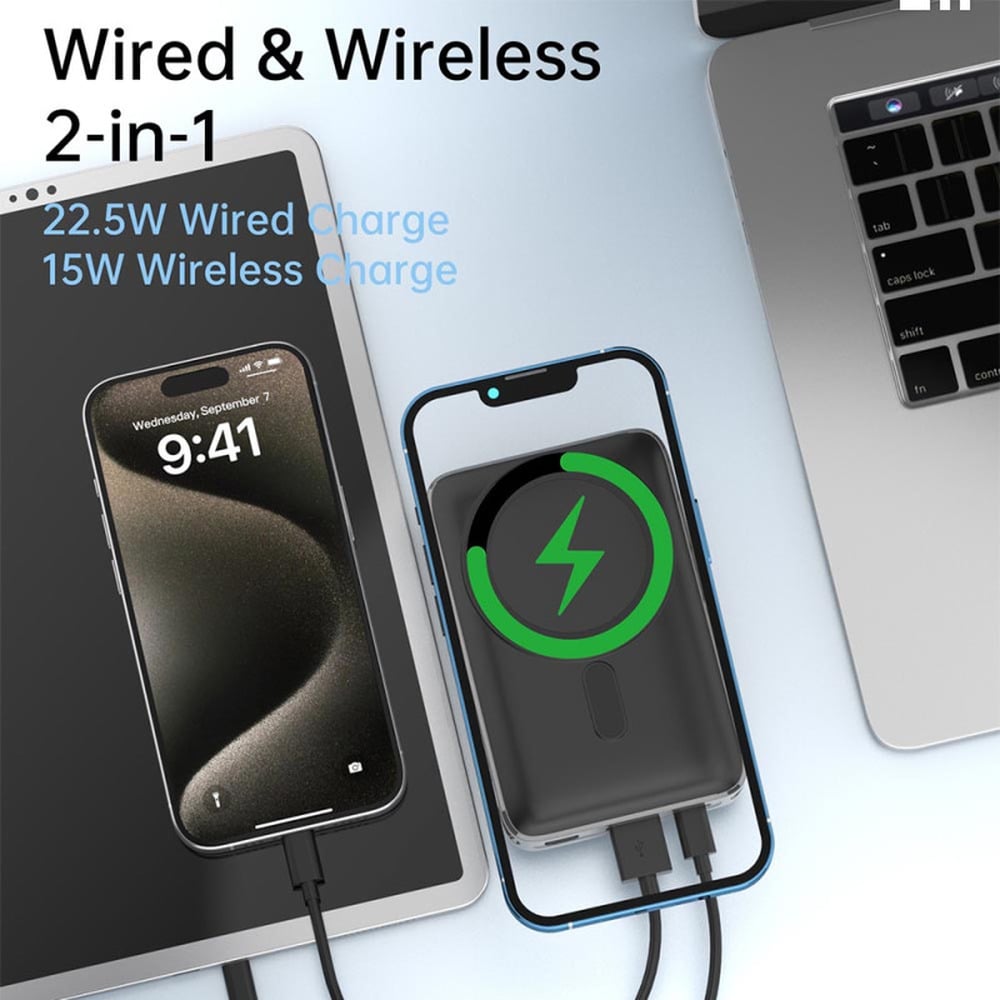 Aspor A386 20000 mAh Magnetic Wireless Portable Power Bank