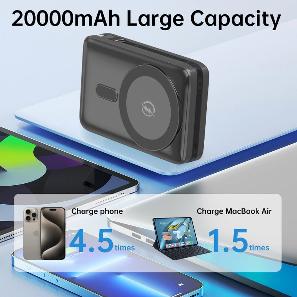 Aspor A386 20000 mAh Magnetic Wireless Portable Power Bank