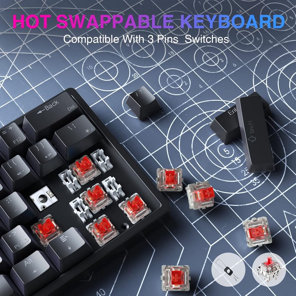 Aula F3261 RGB Mechanical Gaming Keyboard with 61 Keys