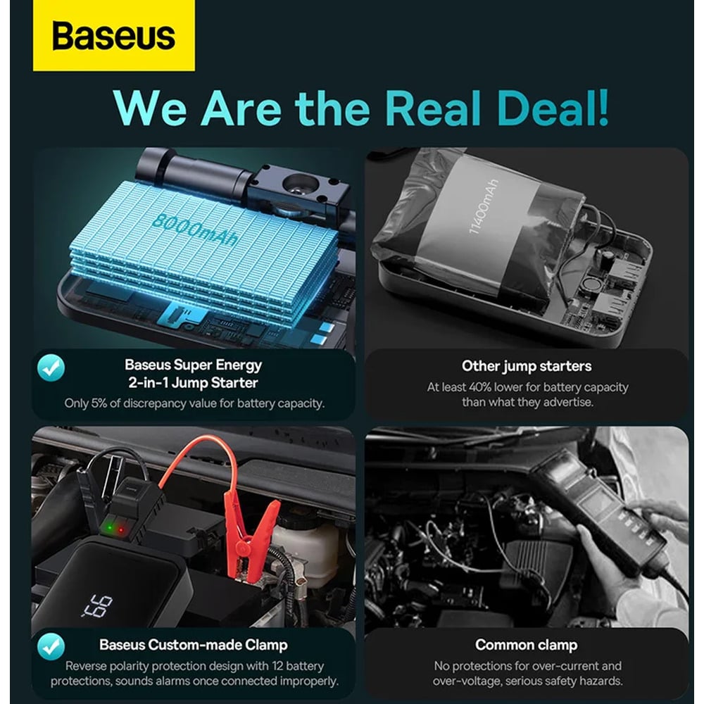 Baseus 2 in 1 8000mAh 1000A Car Jump Starter & Inflator Pump