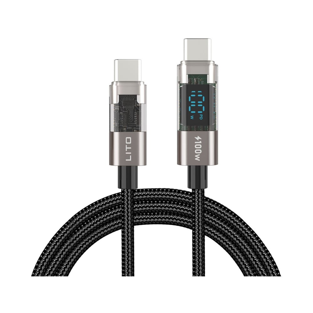 LITO LD26CC Metal Type-C to Type-C Cable with Real-time LCD Display
