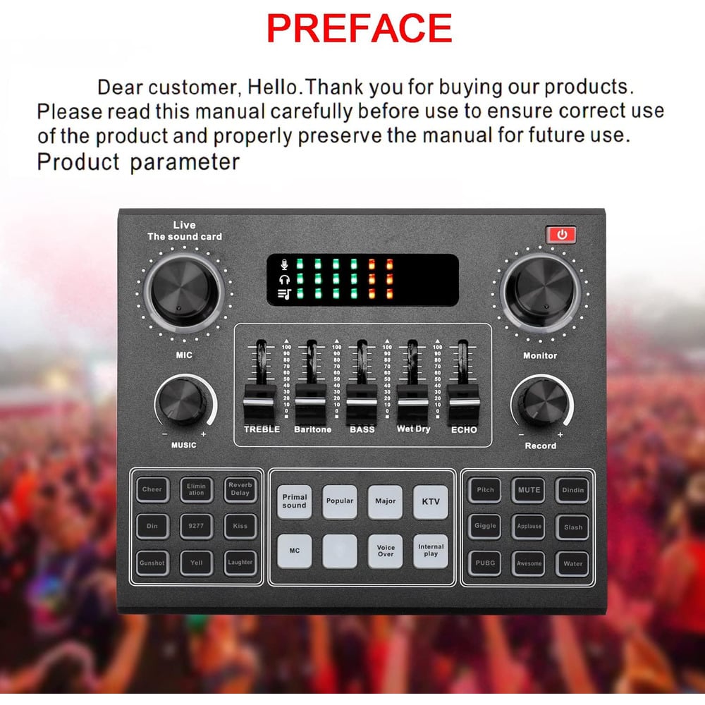 Multifunctional Live V9 Sound Card and BM800 Suspension Microphone Set for Broadcasting and Recording Podcasts