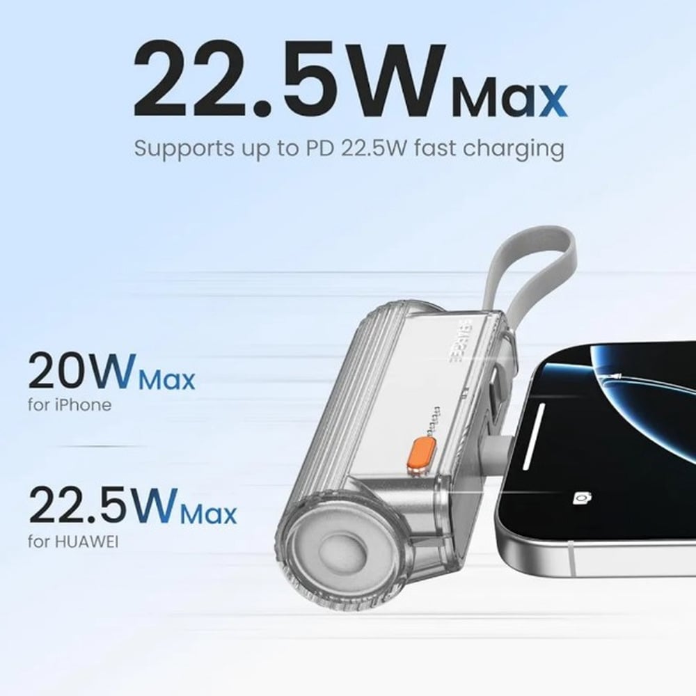 Sharge Flow Mini 2 22.5W 5000mAh Power Bank With Built-in Cable And Connector