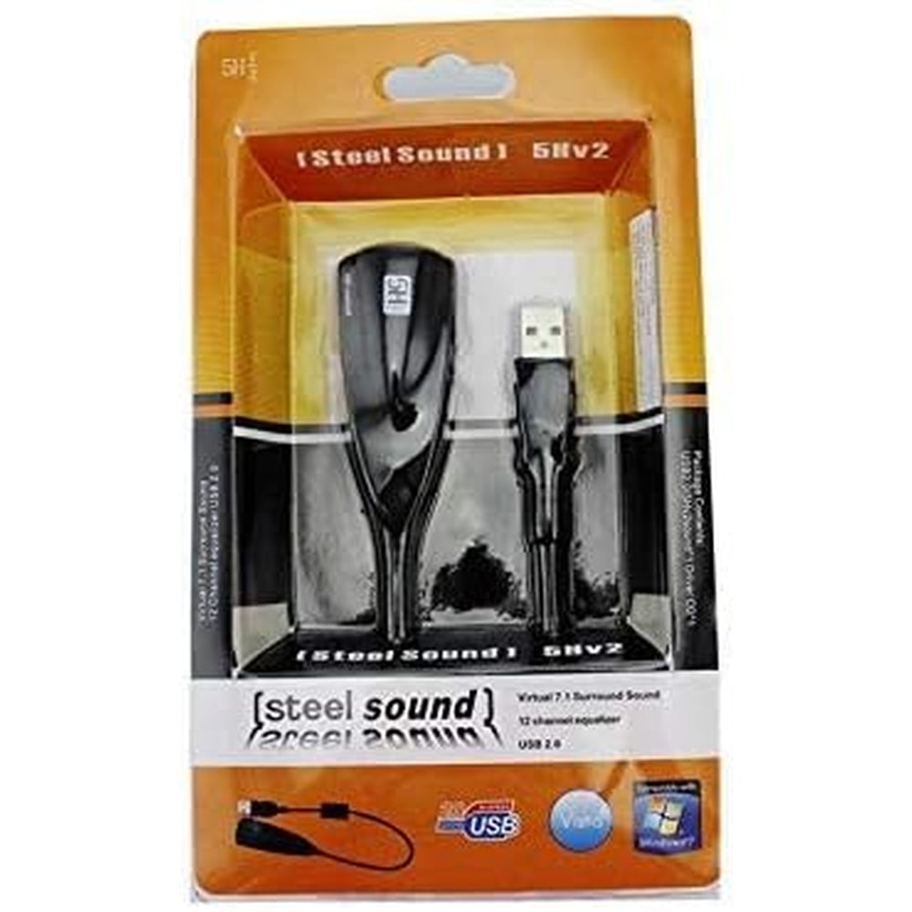 Steel Sound 5HV2 USB Plug and Play Virtual 7.1 Surround Sound Card Adapter