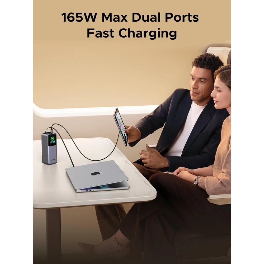 UGREEN 95670B 165W 20000mAh Laptop Charging Power Bank with Built-in Retractable Cable